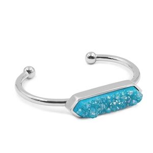 Kinsley and Armelle Turquoise Druzy Silver Bracelet
